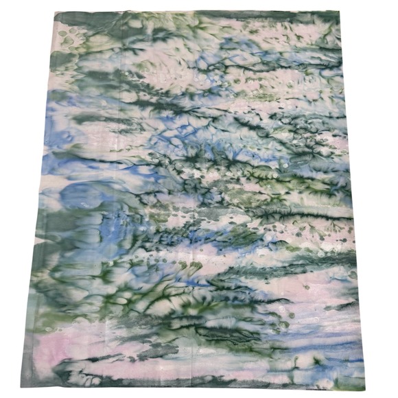 SkyDyes Mickey Lawler 2010 Hand Dyed Fabric TWO 1yd Pieces Abstract  Blue Green - Picture 2 of 7
